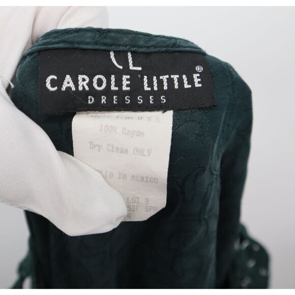Y2K Vintage Carole Little Green Jacquard Whymsiegoth Dress Lace Grannycore Boho - Picture 2 of 11